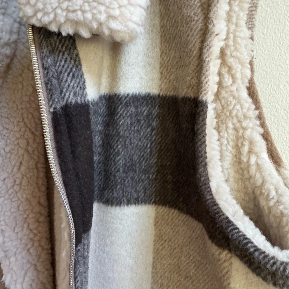 Sanctuary Shearling Lined Plaid Vest